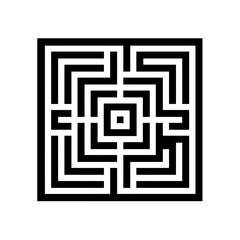 Poster - Abstract black and white square maze pattern, concept for graphic design, logo, and website template