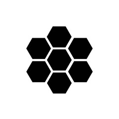  - Abstract black honeycomb pattern on white background, concept for website design, app icon, or graphic design template