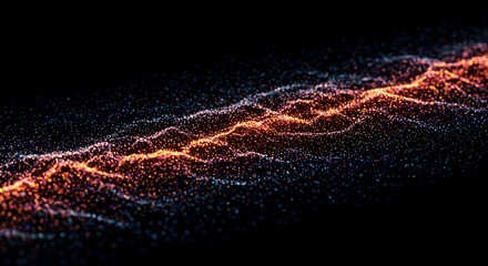 Poster - Abstract Glowing Data Stream With Light Effects On Dark Background
