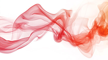 Fototapete - Abstract Red Glitter Wave in white background, A vibrant abstract depiction of flowing red waves, Colorful smooth lines in a dynamic wave background.