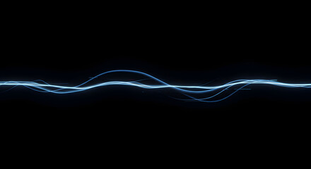 Poster - Abstract Glowing Light Streaks Against A Black Background Rendered