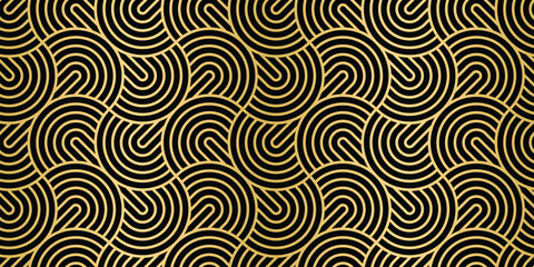 Poster - Luxurious curves intertwine in a golden dance creating a mesmerizing geometric pattern