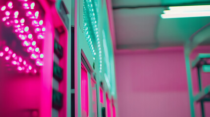 Pink & Teal Lights Illuminate Modern Tech