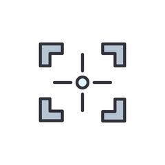 Poster - Camera focus colored icons, minimalist vector illustration ,simple transparent graphic element .Isolated on white background