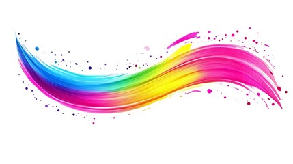 Poster - Abstract Colorful Wave with Vibrant Hues on White Background
