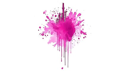 Poster - Abstract Pink Magenta Watercolor Explosion on White Background