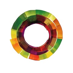 Poster - Abstract Watercolor Circle Design with Vibrant Hues