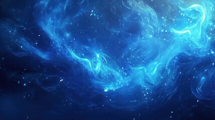 Poster - Deep space nebula swirling in celestial blue