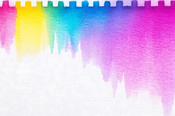 Poster - Vibrant Rainbow Watercolor Abstract Painting with Dripping Texture