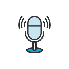 Poster - Podcast colored icons, minimalist vector illustration ,simple transparent graphic element .Isolated on white background