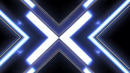 Poster - abstract background with blue neon lights forming an x shape