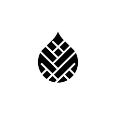 Poster - Abstract teardrop shape with geometric pattern, concept for logo design, branding, and minimalist identity