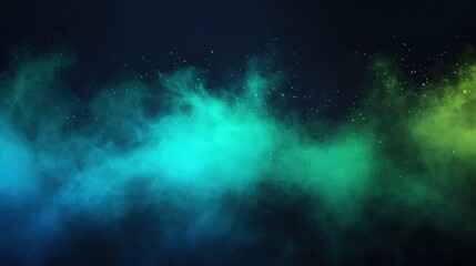 Wall Mural - Abstract swirling nebula of turquoise and emerald hues.