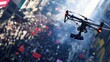 © slametamirin - Drone Aerial Shot: A City Protest Captured in Dramatic Detail