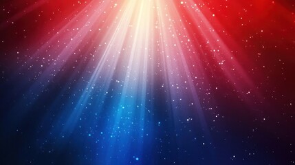 Aufkleber - Radiant red and blue spotlight background with particles