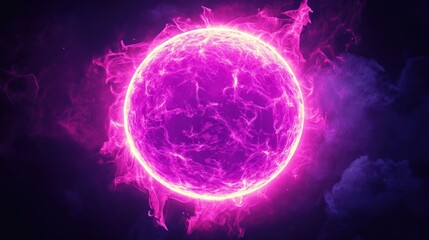 Poster - Fiery, vibrant, glowing sphere of energy