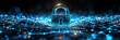 © Thanayut - digital security and data protection concept with lock and network background