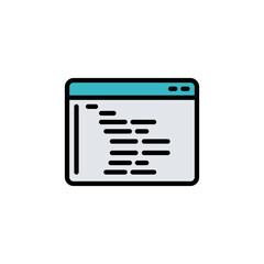 programming colored icons, minimalist vector illustration ,simple transparent graphic element .isola