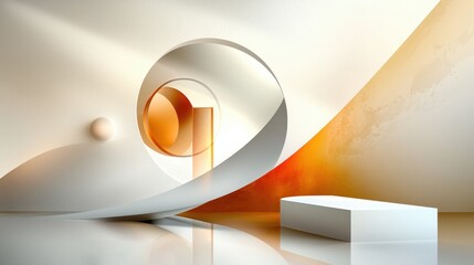 Poster - Soft golden hues fading into white, elegant and minimal gradient abstract design