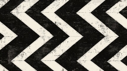 Poster - Textured black and white grunge abstract pattern, distressed and expressive style
