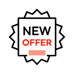 Poster - New offer badge icon with sunburst design in flat style
