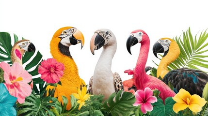 Naklejka na meble Vibrant Wildlife Design on Isolated White Background
