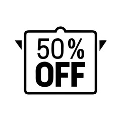 Poster - 50 percent discount icon with slanted label style
