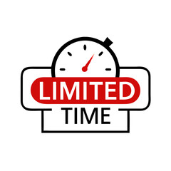 Poster - Countdown clock icon with limited time banner in red and black