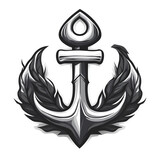 Fiery anchor tattoo design a high resolution transparent png for creative projects