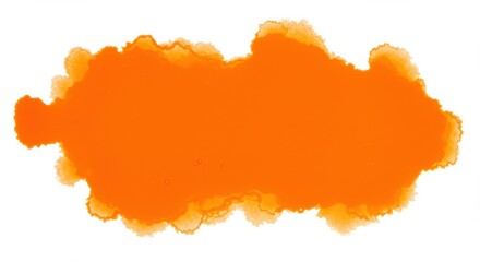 Poster - Isolated orange watercolor stain with blurred edges on a white background for artistic design use