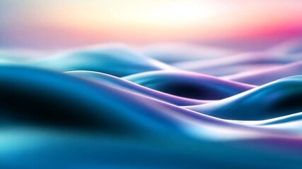 Poster - Abstract blue waves sunset background design