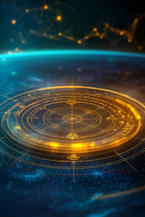 Poster - Astrological symbol exploration space digital art cosmic environment aerial view mystical concepts