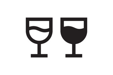 Poster - Wine glass icon set solid and outline Vector