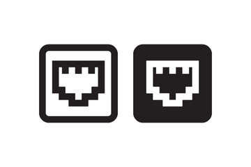 Poster - Ethernet port icon in outline and solid style Vector