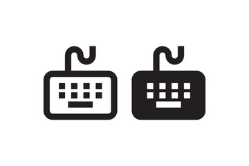 Fototapete - Computer keyboard icon in outline and solid Vector