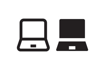 Fototapete - Laptop computer icon in outline and solid style Vector