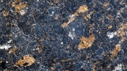Poster - Detailed shot of a black and dark blue granite rock, showcasing its rugged, natural texture ideal for design with an earthy, mountain-like surface.