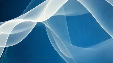 Poster - White flowing abstract shapes, blue background, design element
