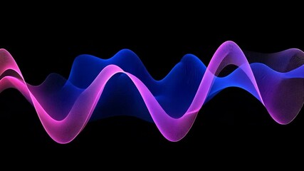 Poster - Abstract purple blue wave flow dark background, website design