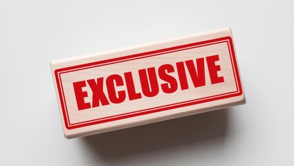 Fototapete - Eye-catching red and white stamp featuring the word exclusive signifying special access and limited availability