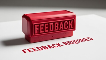 Fototapete - Bold red rubber stamp clearly displaying the word feedback for use in evaluations, reviews, and user input collection