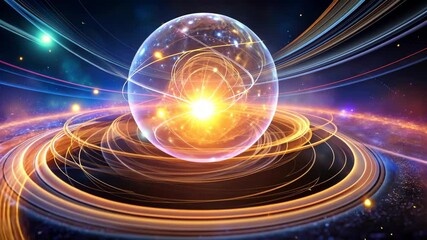 Wall Mural - Cosmic Energy Sphere A Captivating Display of Light and Motion