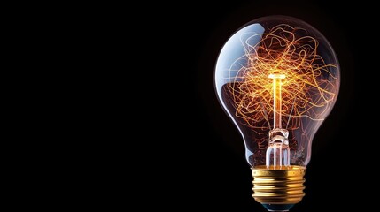 Poster - Explosion of lightbulb with creative invention impact concept. A glowing light bulb, symbolizing innovation and creativity.
