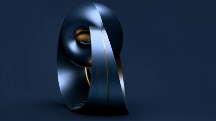 Poster - Abstract Gold and Blue Sculpture