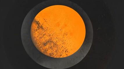 Poster - Glowing orange orb, dark background, abstract art, website banner