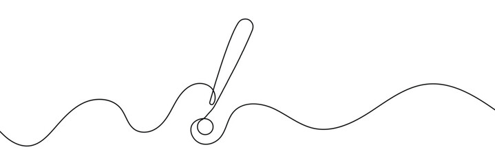 Aufkleber - Continuous linear drawing of exclamation mark. Single-line drawing of an exclamation mark. Exclamation mark in one line style. Vector illustration.
