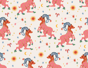 aries zodiac star seamless pattern. aries sign symbol stars vector eps10 ,