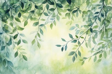 Poster - Elegant green watercolor background for tranquil designs and creative projects in artistic themes