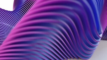 Poster - Abstract purple blue wave sculpture, modern art, white background, design element