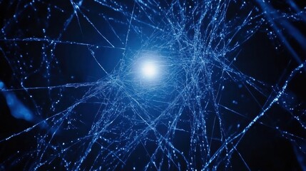 Wall Mural - Intricate network of interconnected lines radiating from a central point.